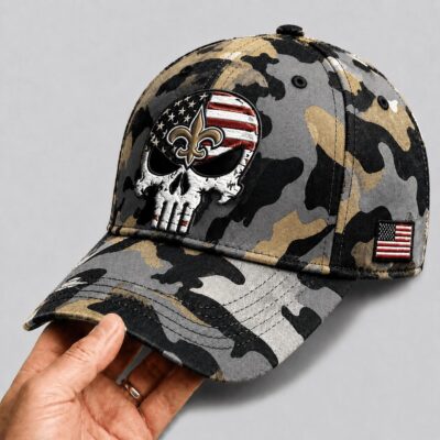 Alternative view of New Orleans Saints | Premium NFL Skull Camo Classic Cap