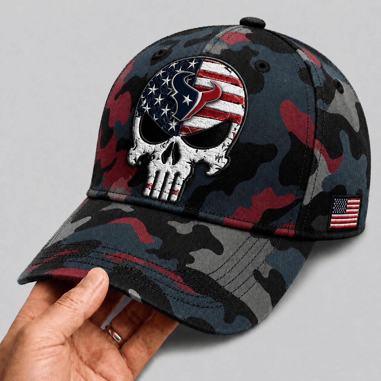Houston Texans | Premium NFL Skull Camo Classic Cap - Image 2