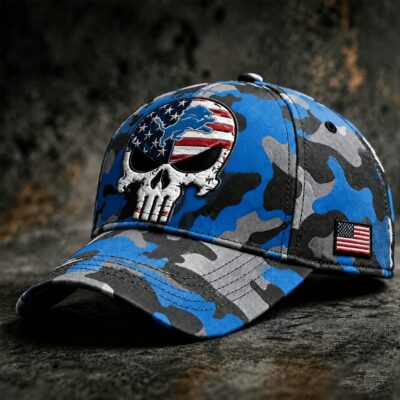 Detroit Lions | Premium NFL Skull Camo Classic Cap - One Size