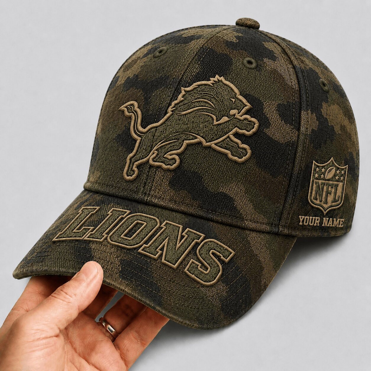 Detroit Lions | Premium NFL Military Camo Classic Cap - Image 2
